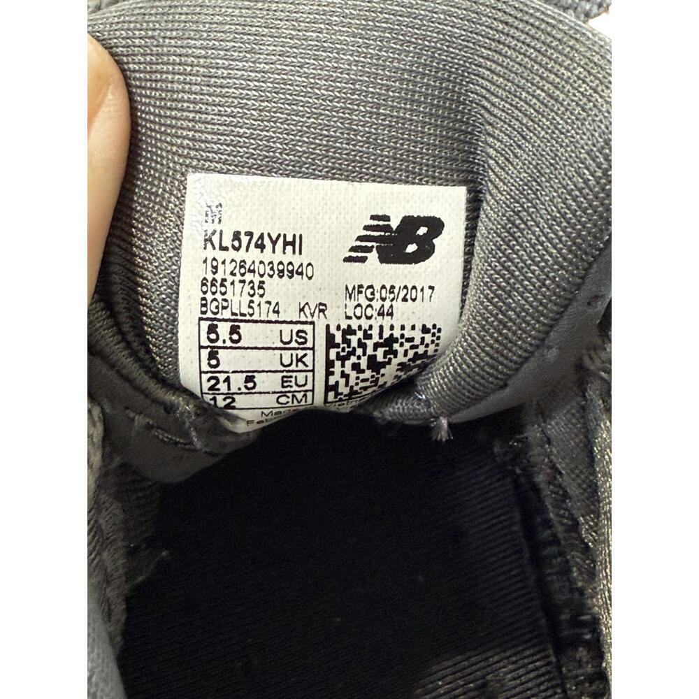 New Balance 574 Baby Shoes Size 5.5 Gray Suede Athletic Sneakers KL574YHI - Picture 6 of 6